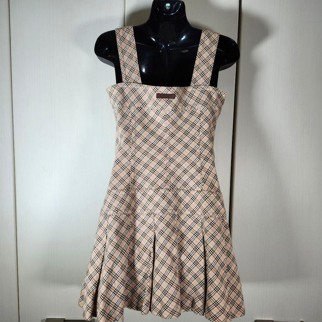 希少　美品　BURBERRY ノバチェック　ワンピース　牛革ベルト　y2k　S