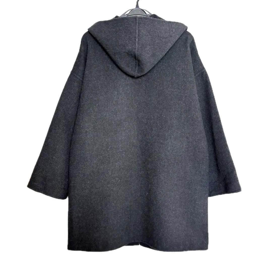 セオリーリュクス　リバーシブル ウールコート　ベルト付　フード　アンゴラカシミヤ