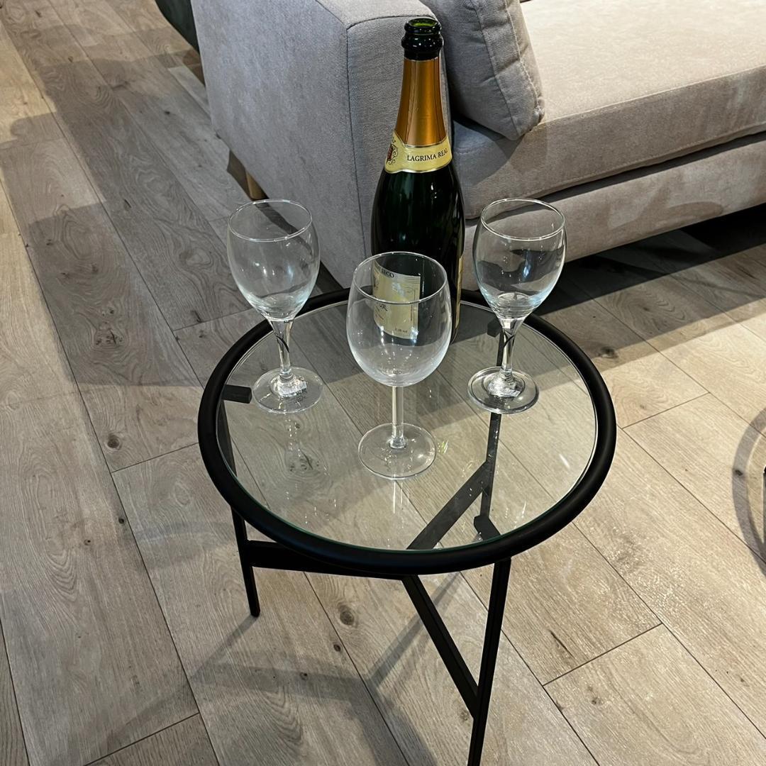 Sサイズ ガラステーブル サイドテーブル 高さ40cm HIT-240 N02