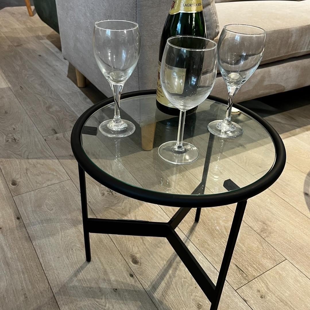 Sサイズ ガラステーブル サイドテーブル 高さ40cm HIT-240 N02