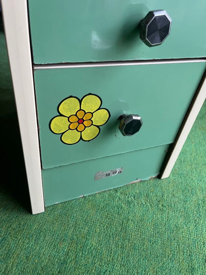 縦型 チェスト グリーン インテリア 引き出し 昭和レトロ 当時物 レトロポップ