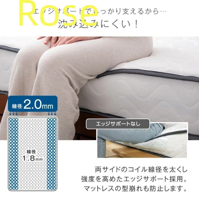 【22cm厚】ニット生地 ポケットコイルマットレス | トリプルエッジサポート