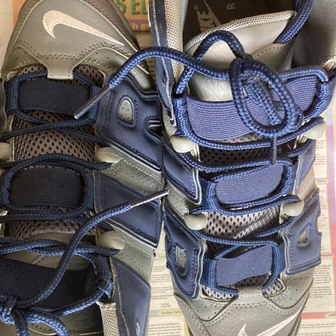 NIKEエアモア アップテンポ96 クールグレー ミッドナイトネイビー GS