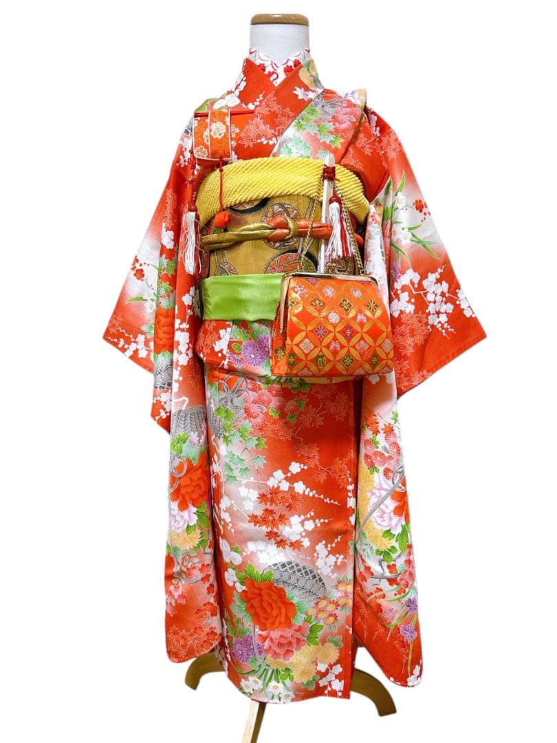 王道!!赤系♡七五三　7歳　女の子　フルセット　一式　花柄　総柄