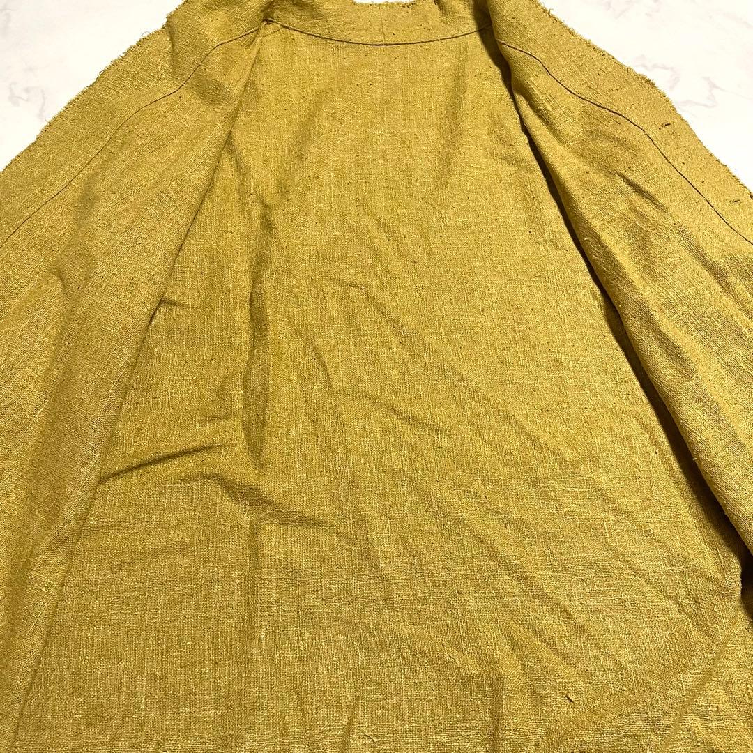 ヨーガンレール 絹 シルク ネップ カーディガン マスタードイエロー フリンジ