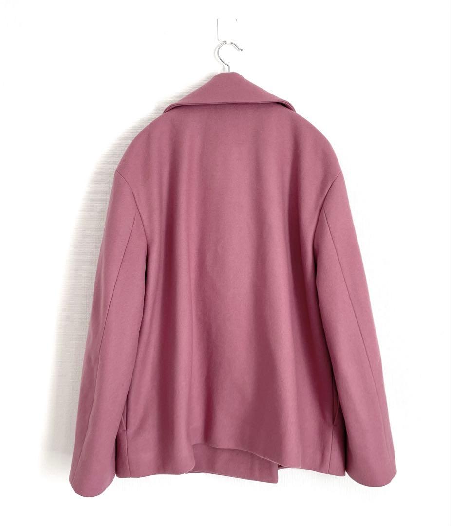 Theory セオリー ラムウール メルトン ピーコート ピンク Pコート