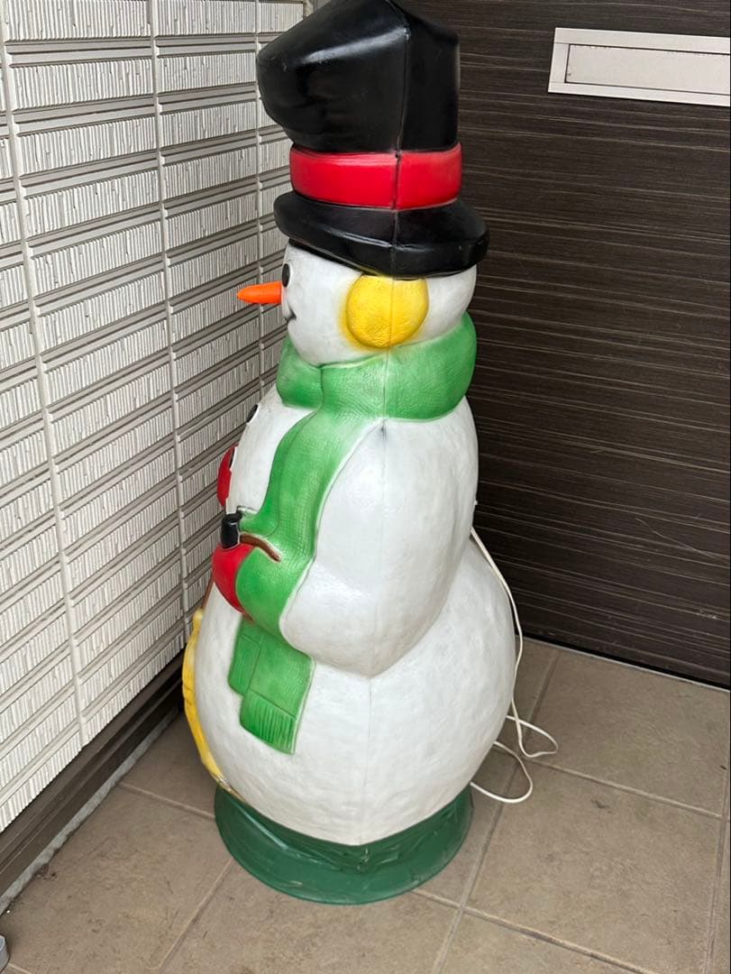 スノーマンwithブルーム グリーンマフラー クリスマスドームライト
