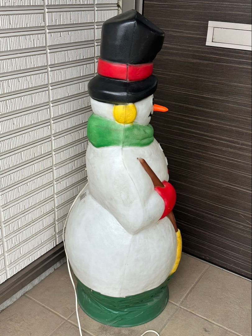 スノーマンwithブルーム グリーンマフラー クリスマスドームライト