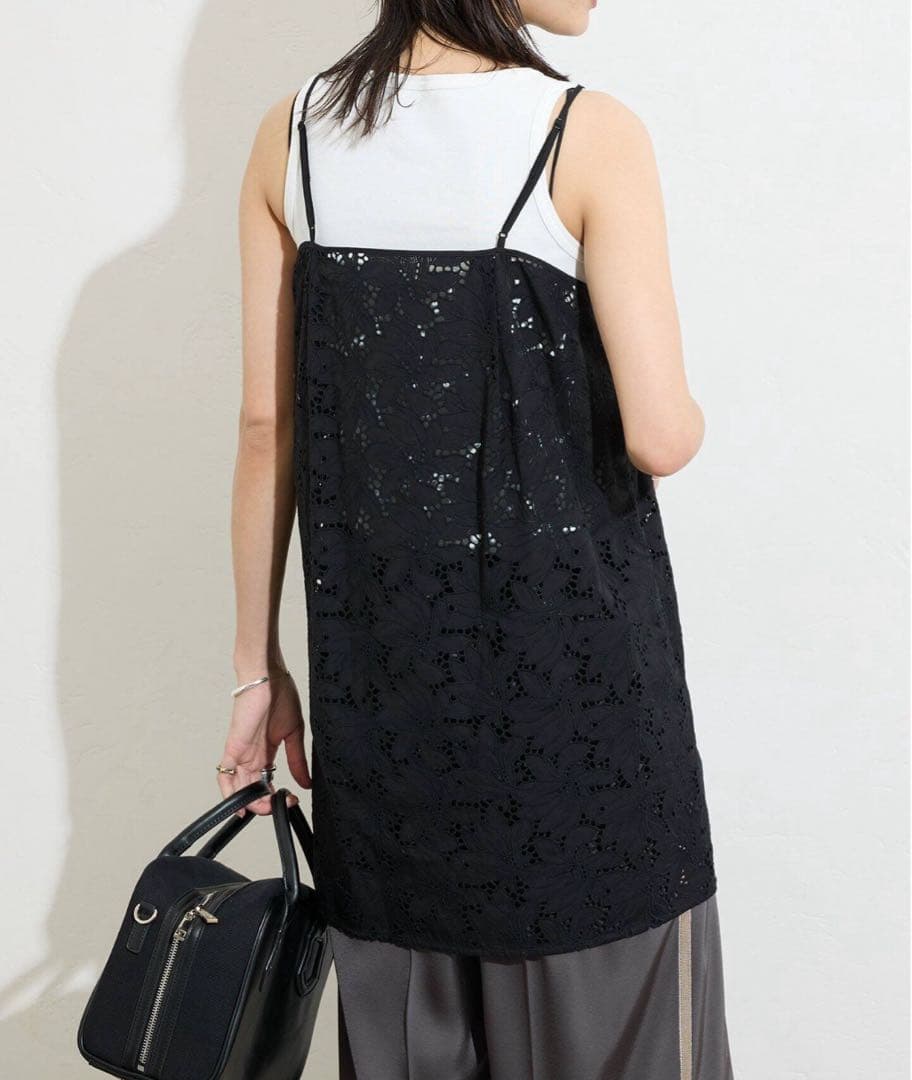 ジャーナルスタンダード TICCA ティッカ フラワーレースキャミ 黒 美品