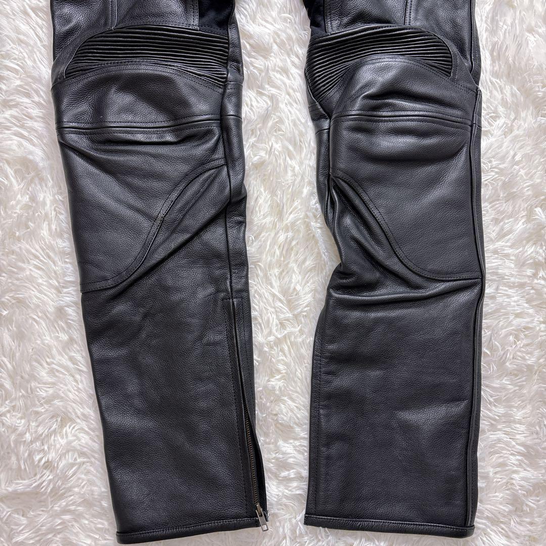 Clooney ライディングパンツ レザーパンツ オートバイ 用 36 本革 黒
