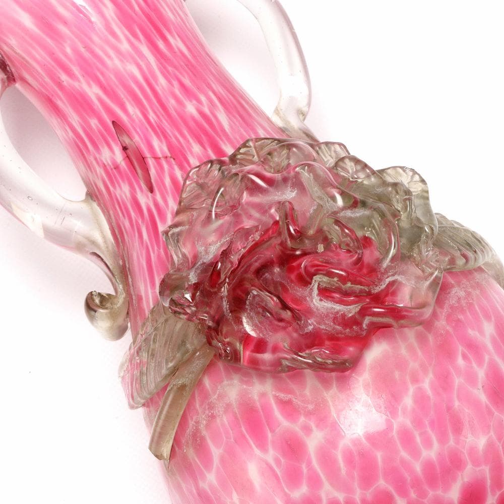 084C 大正 昭和 花瓶 吹きガラス フラワーベース アンティーク 高さ24㎝