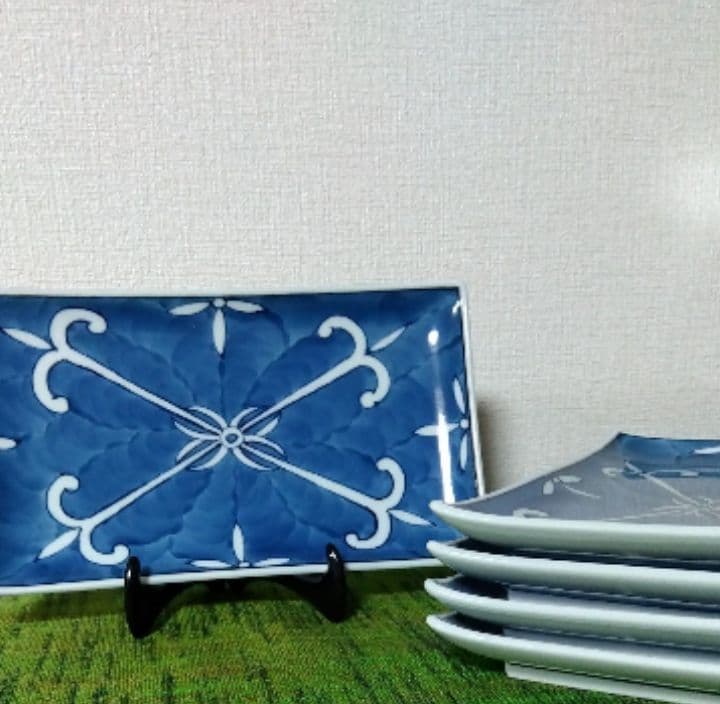 源右衛門　深付俵唐草　長角皿　5枚組