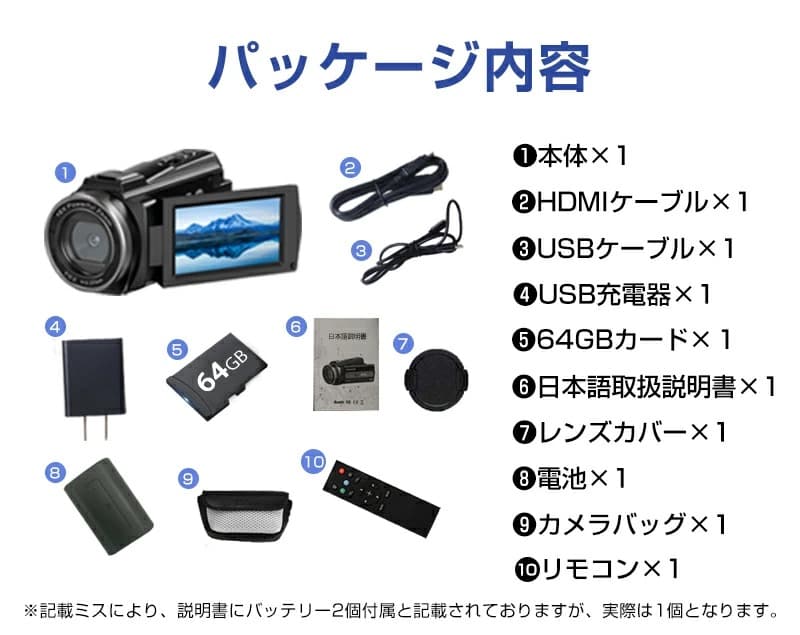 進化版 楽天市場1位獲得 ビデオカメラ 4K 5K/4800万画素