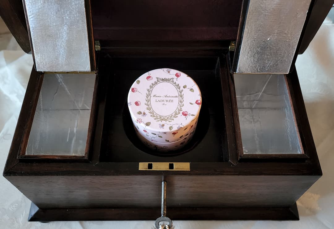 追加画像 ジョージ4世 希少 鍵付き アンティーク ティーキャディー マホガニー