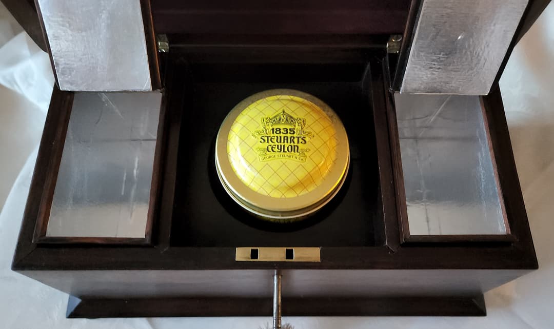 追加画像 ジョージ4世 希少 鍵付き アンティーク ティーキャディー マホガニー