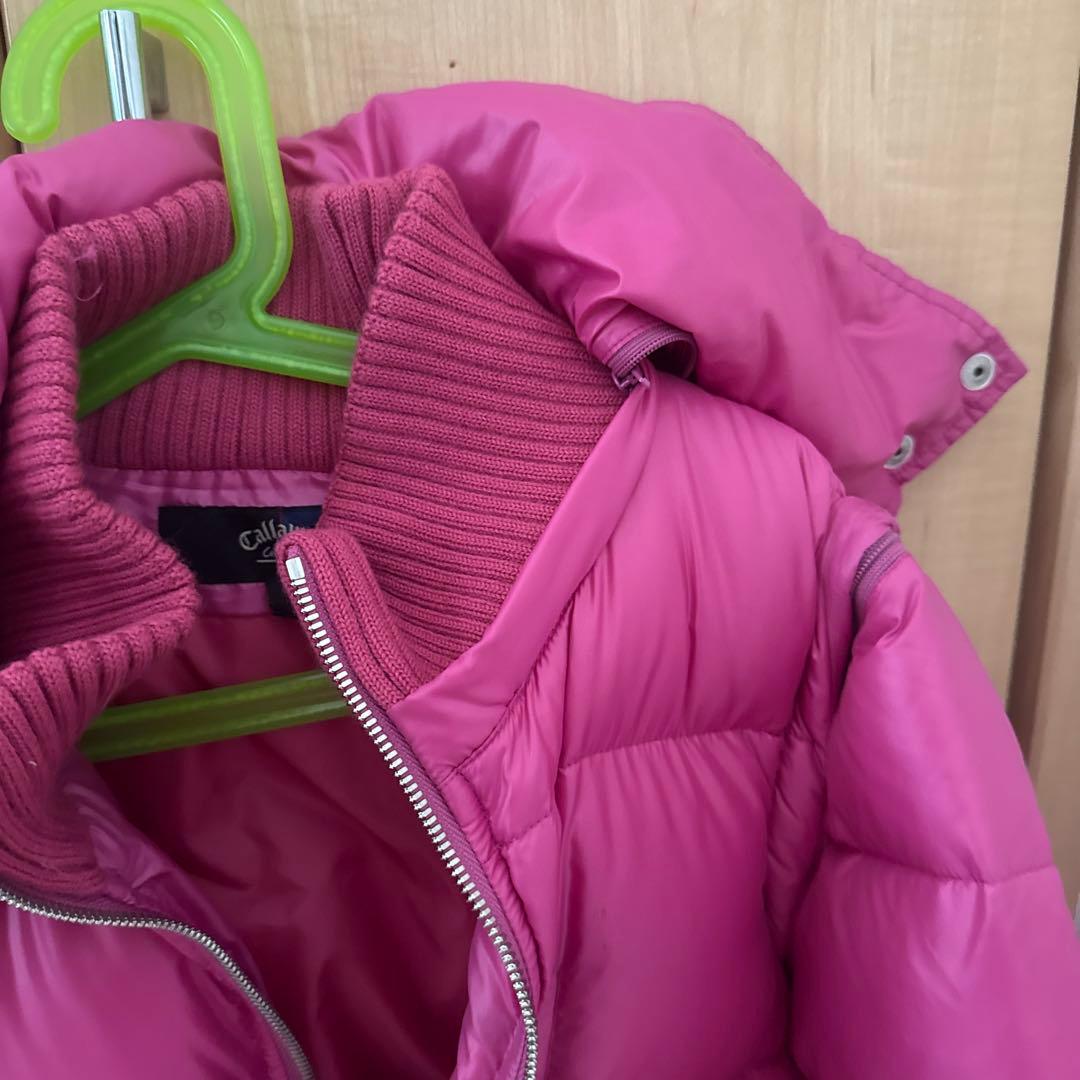ピンク ダウンジャケット フード付き