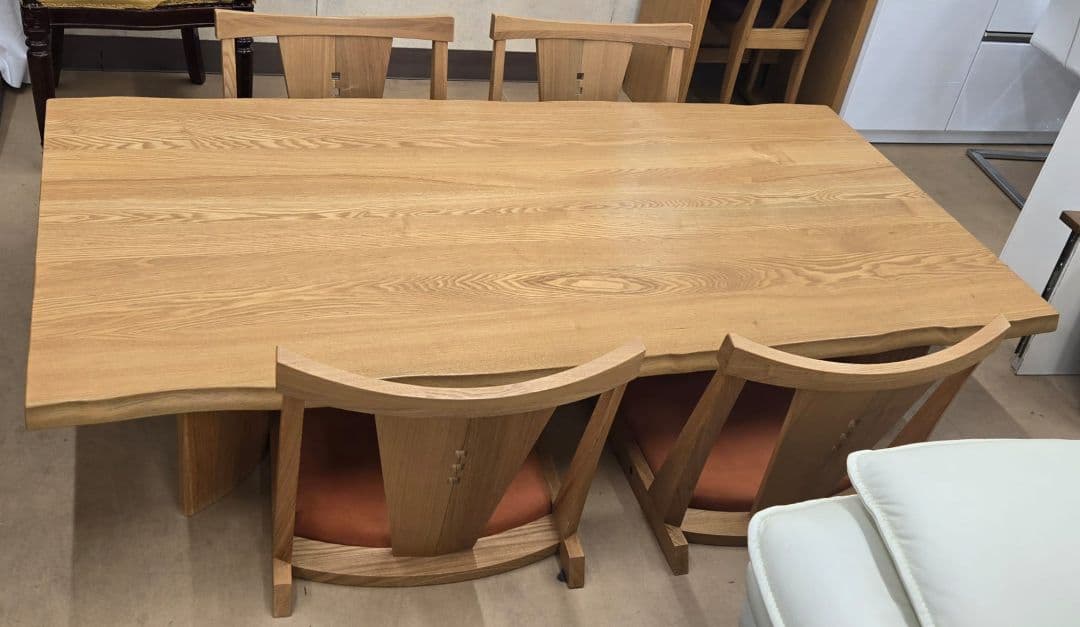 木製座卓・ちゃぶ台 6人掛け 自然なエッジ