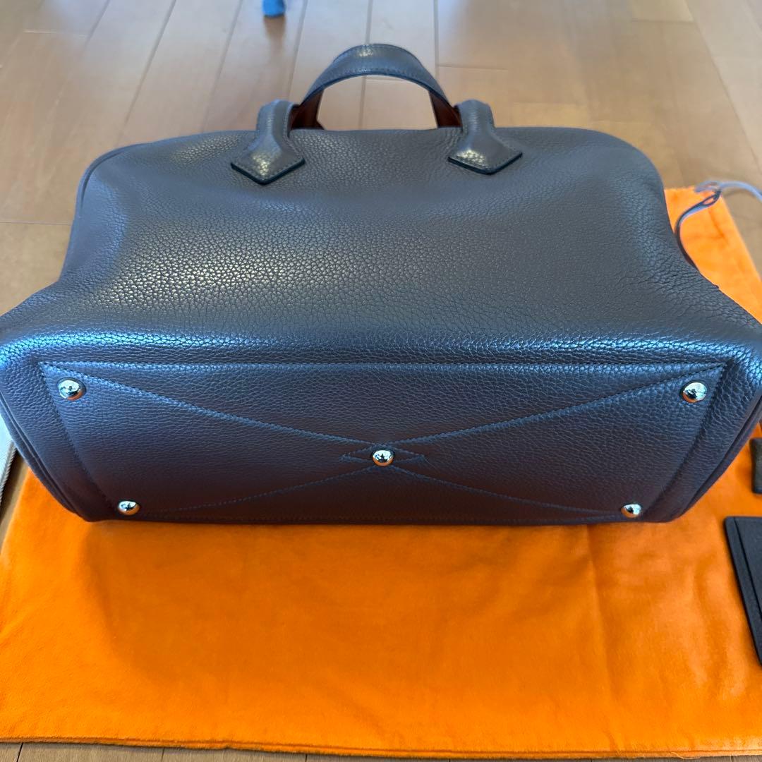 エルメス ヴィクトリア35 トリヨンクレマンス ショコラ シルバー金具