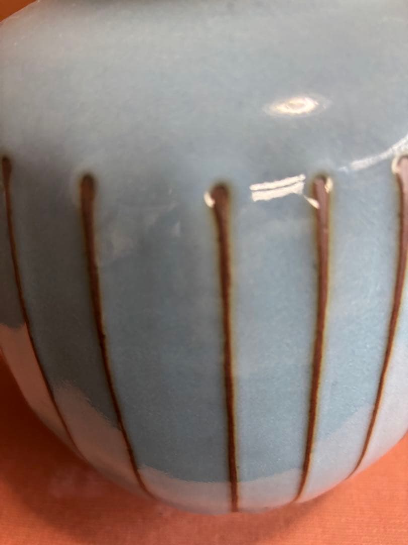 人間国宝重要無形文化財中島宏作青瓷刻線文瓶　未使用　検均