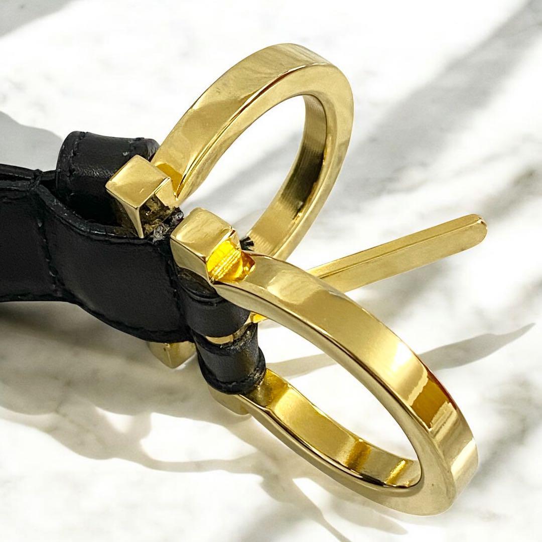 ✨美品✨フェラガモ ガンチーニ バックル ブラック ゴールド金具 箱あり