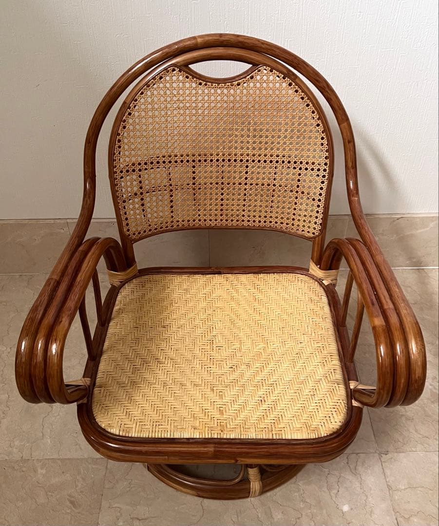 ラタン 回転式チェア