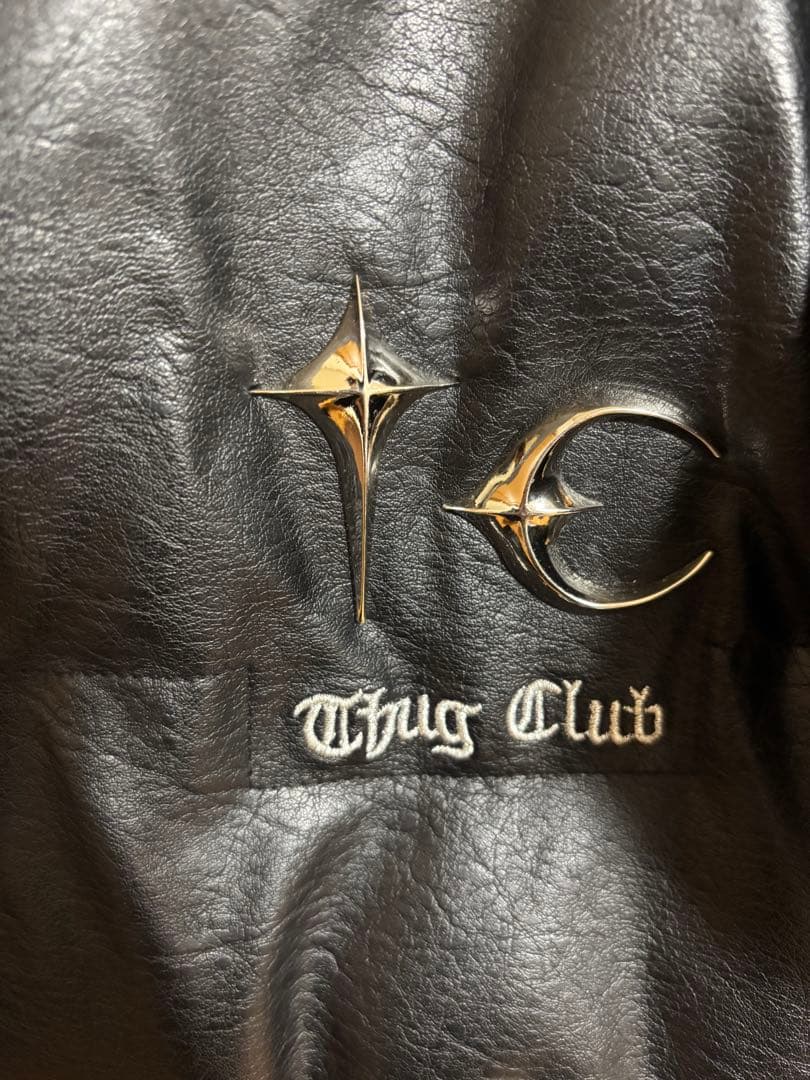 thug clubサグクラブレザーダウンジャケット