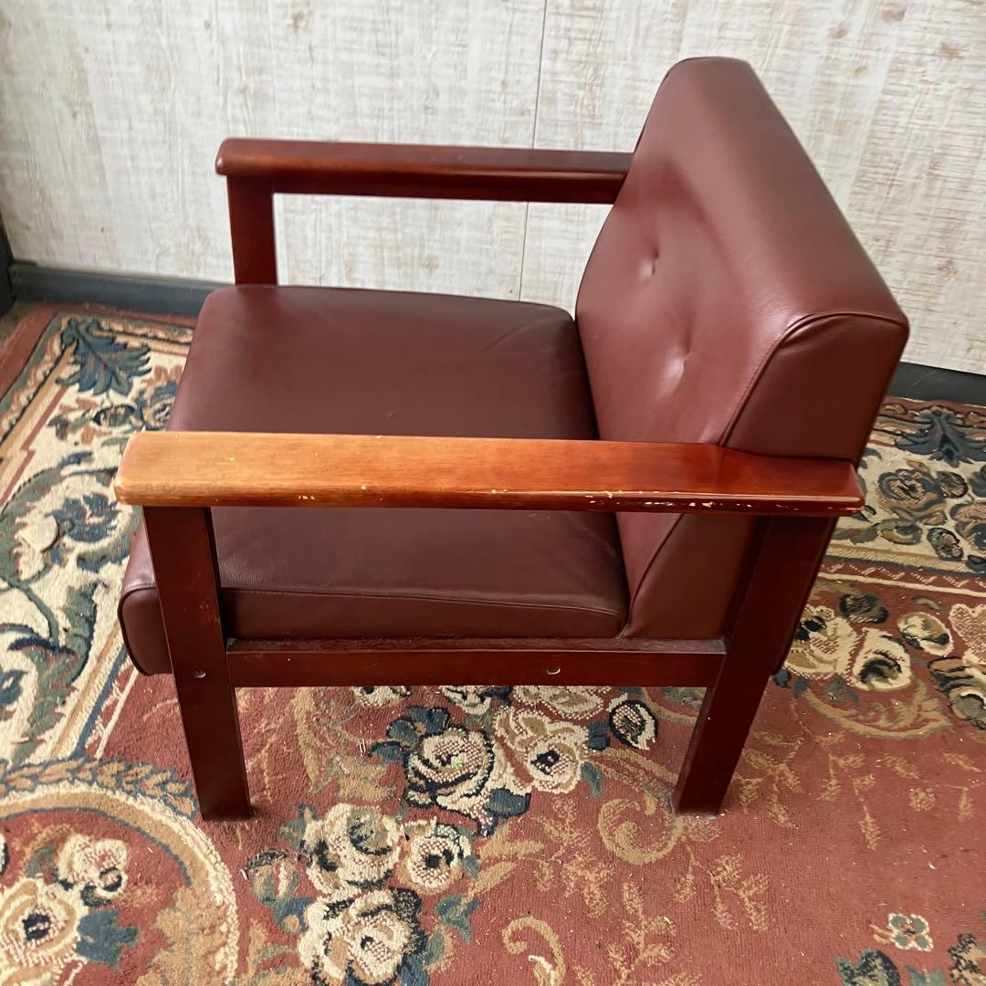 ①北欧レトロ プラス 木製フレーム アームチェア 一人掛けソファー ロビーチェア