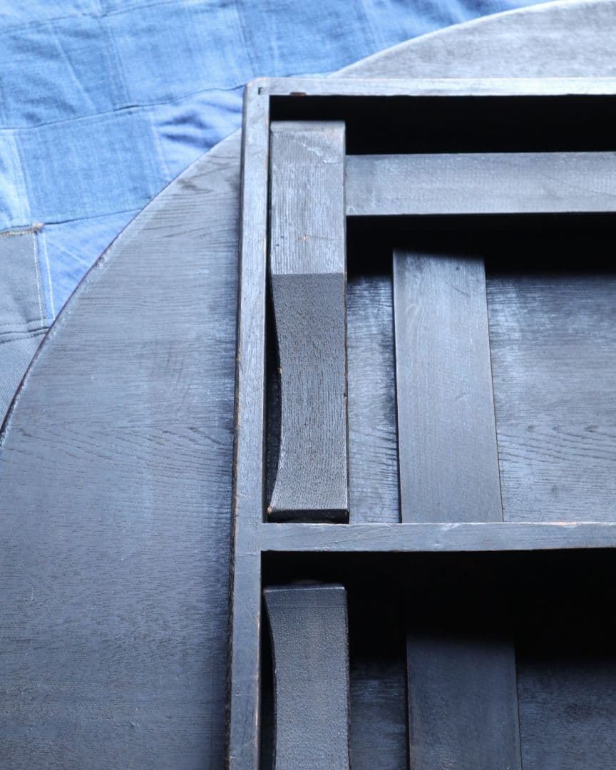 送料込み 栓(セン)とブナの大きめ丸ちゃぶ台　古道具 古家具 カフェ 古民家