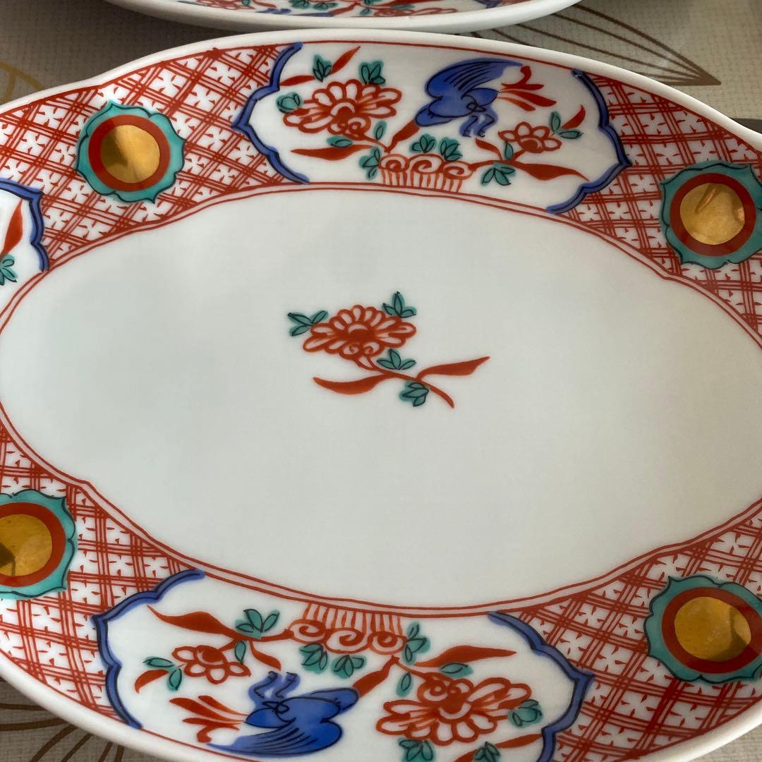 橘吉　花と鳥の模様 皿 5枚セット