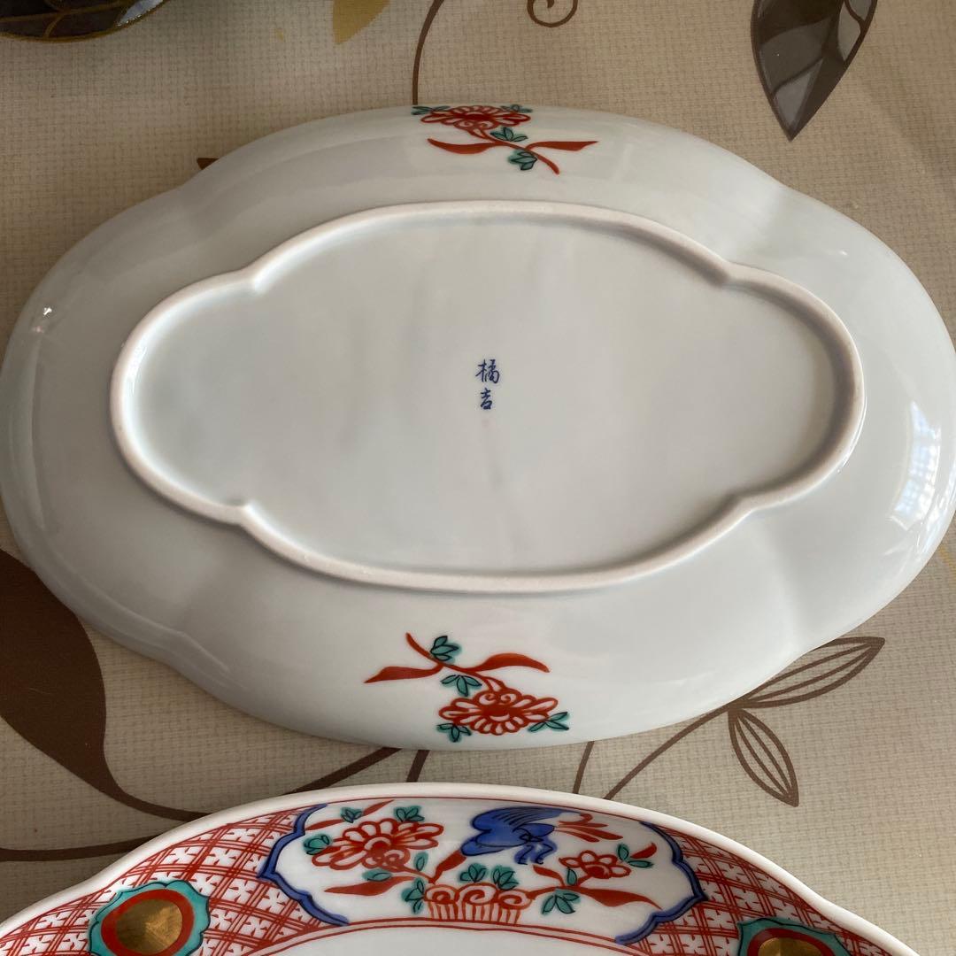 橘吉　花と鳥の模様 皿 5枚セット