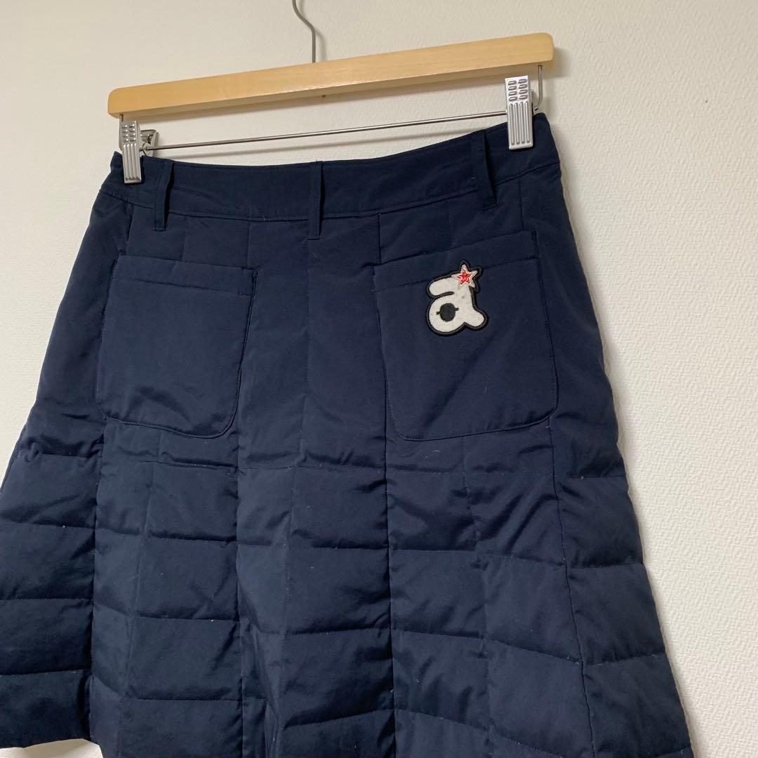 【アルチビオ archivio】スカート 濃紺　ダウン フェザー　ゴルフ