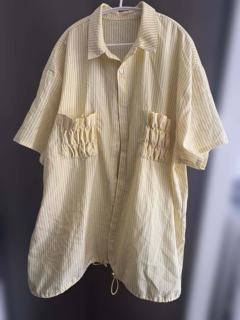 so.C.hu ソクチュウ 2WAYギャザーポケットビッグストライプシャツ