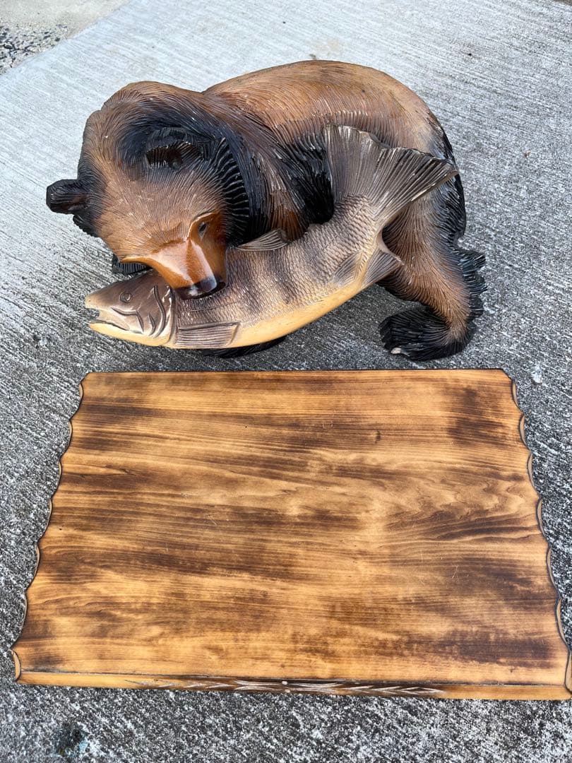 木彫り熊　工芸品　置物　アンティーク　彫刻