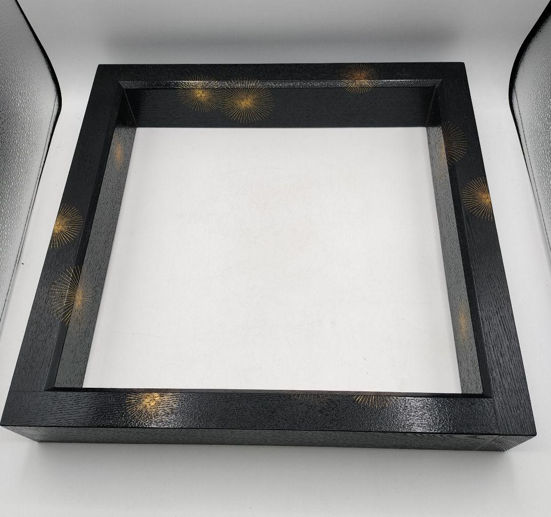 c935 炉縁 柿合 唐松蒔絵 紙箱 茶道具 古物