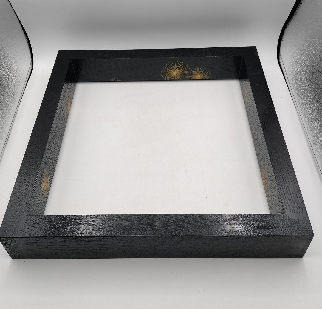 c935 炉縁 柿合 唐松蒔絵 紙箱 茶道具 古物