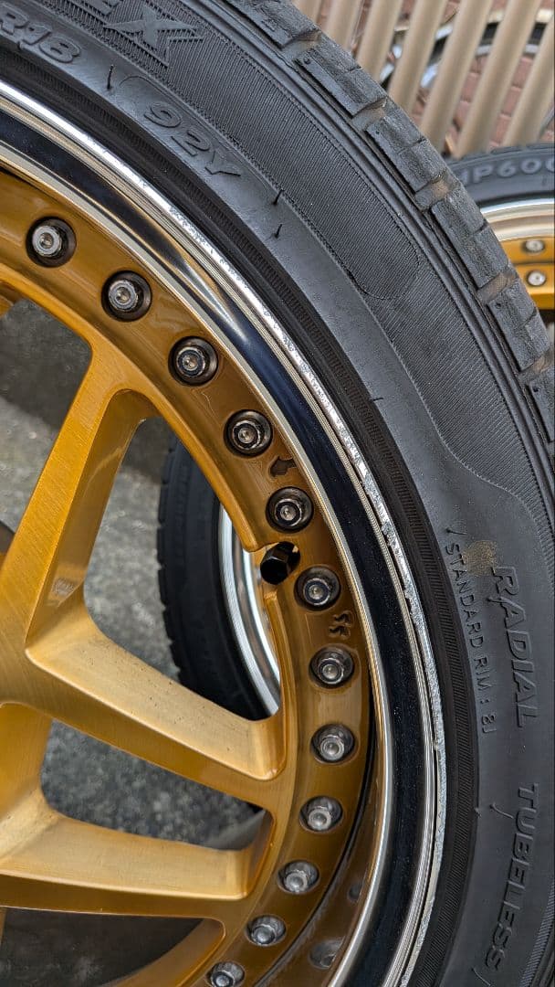 【値下】レオンハルト プログレスライン ライゼ18インチ 5穴 深リム タイヤ付