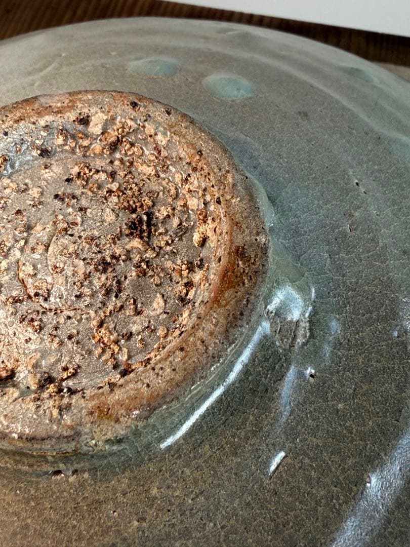 古代　高麗青磁　白泥象嵌　木箱付　直径18.8㎝