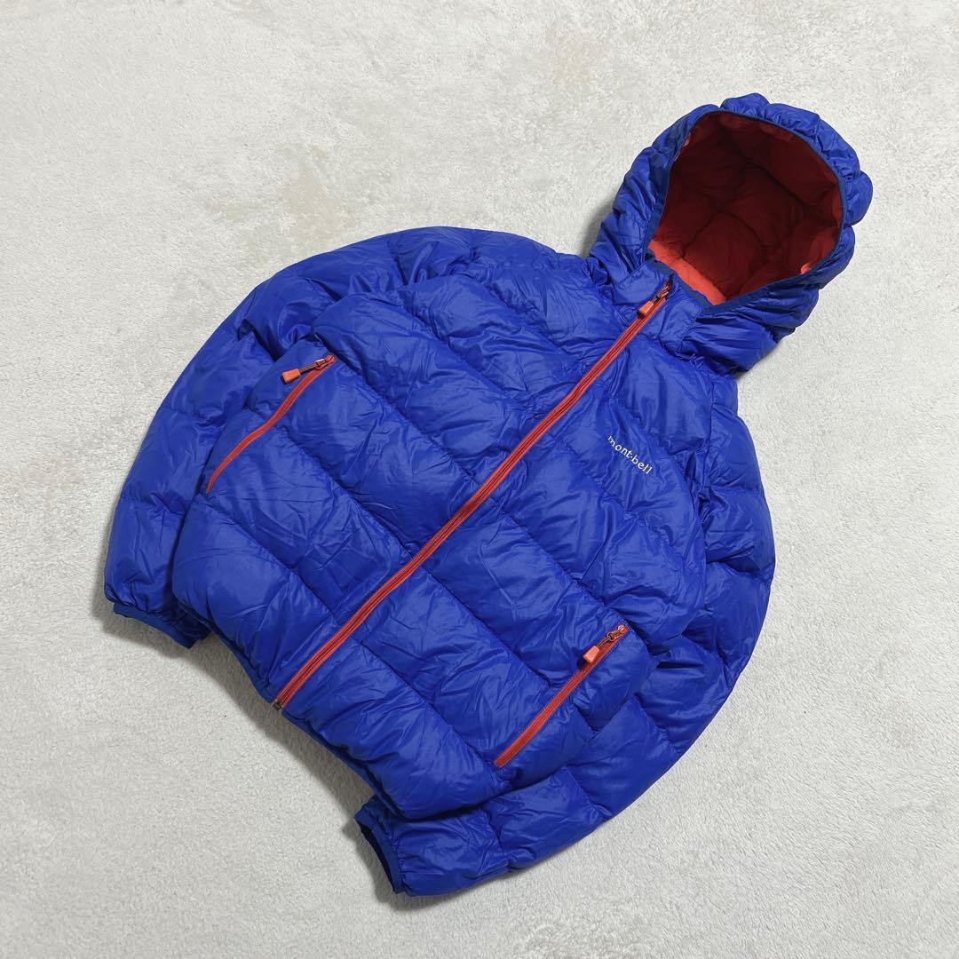 美品 mont-bell down jacket parka blue 収納袋付