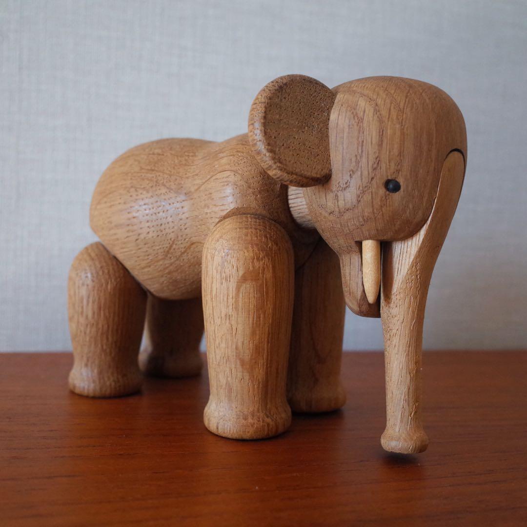 カイ・ボイスン ゾウ 木製オブジェ オーク無垢 デンマーク 北欧ヴィンテージ