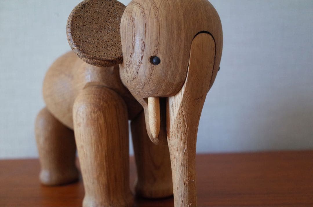 カイ・ボイスン ゾウ 木製オブジェ オーク無垢 デンマーク 北欧ヴィンテージ