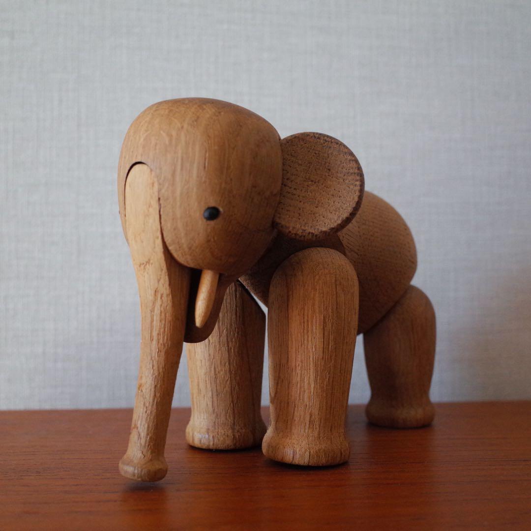 カイ・ボイスン ゾウ 木製オブジェ オーク無垢 デンマーク 北欧ヴィンテージ