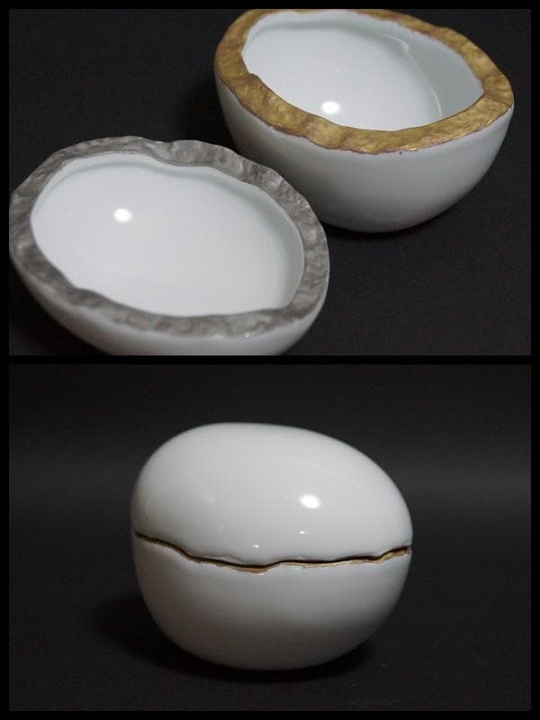 現代陶芸家寺島裕二造 小鉢深鉢,長江重和造 蓋付小鉢 ,田村文宏造小鉢三点セット