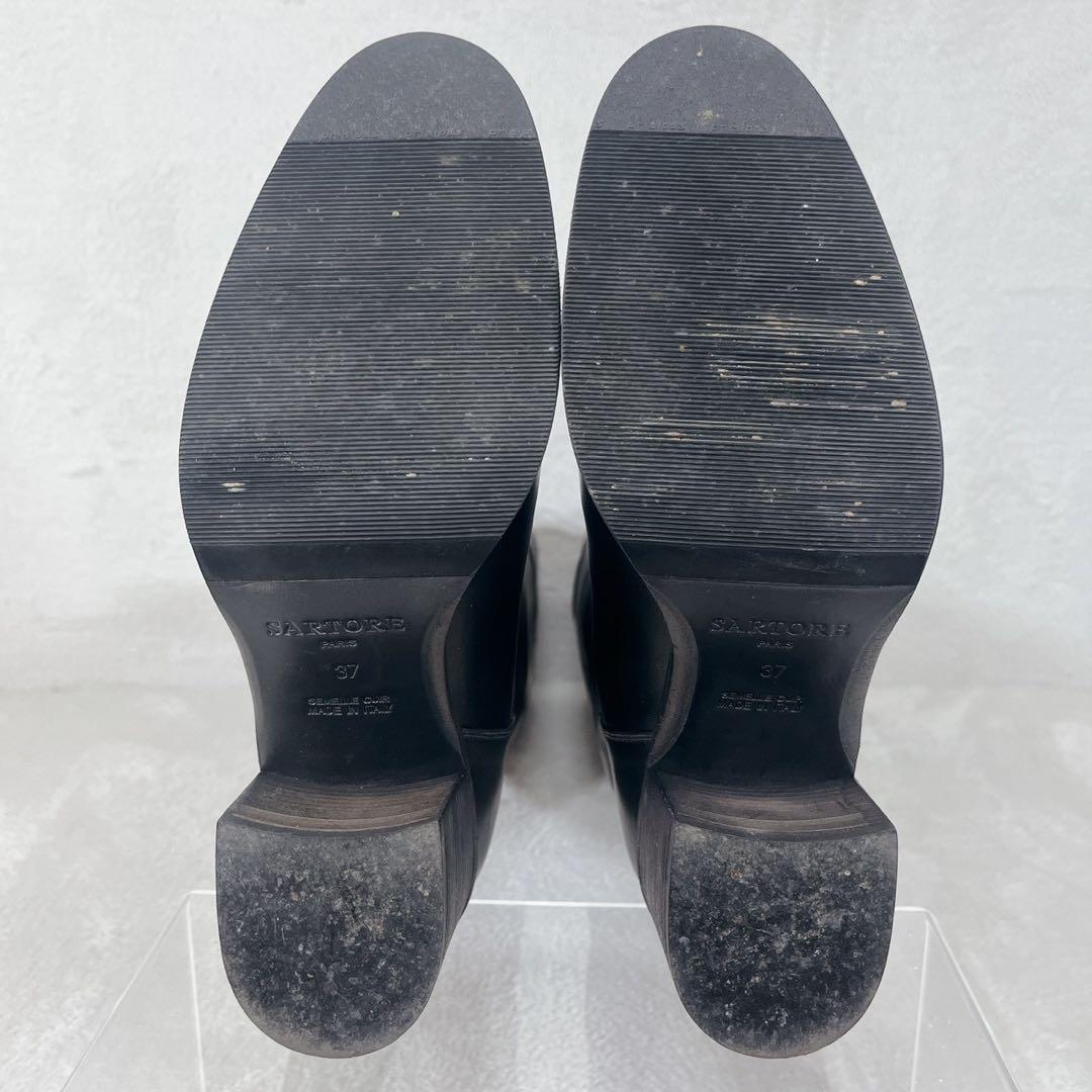 極美品✨SARTORE サルトル 本革 ロングブーツ シンプル 黒 37
