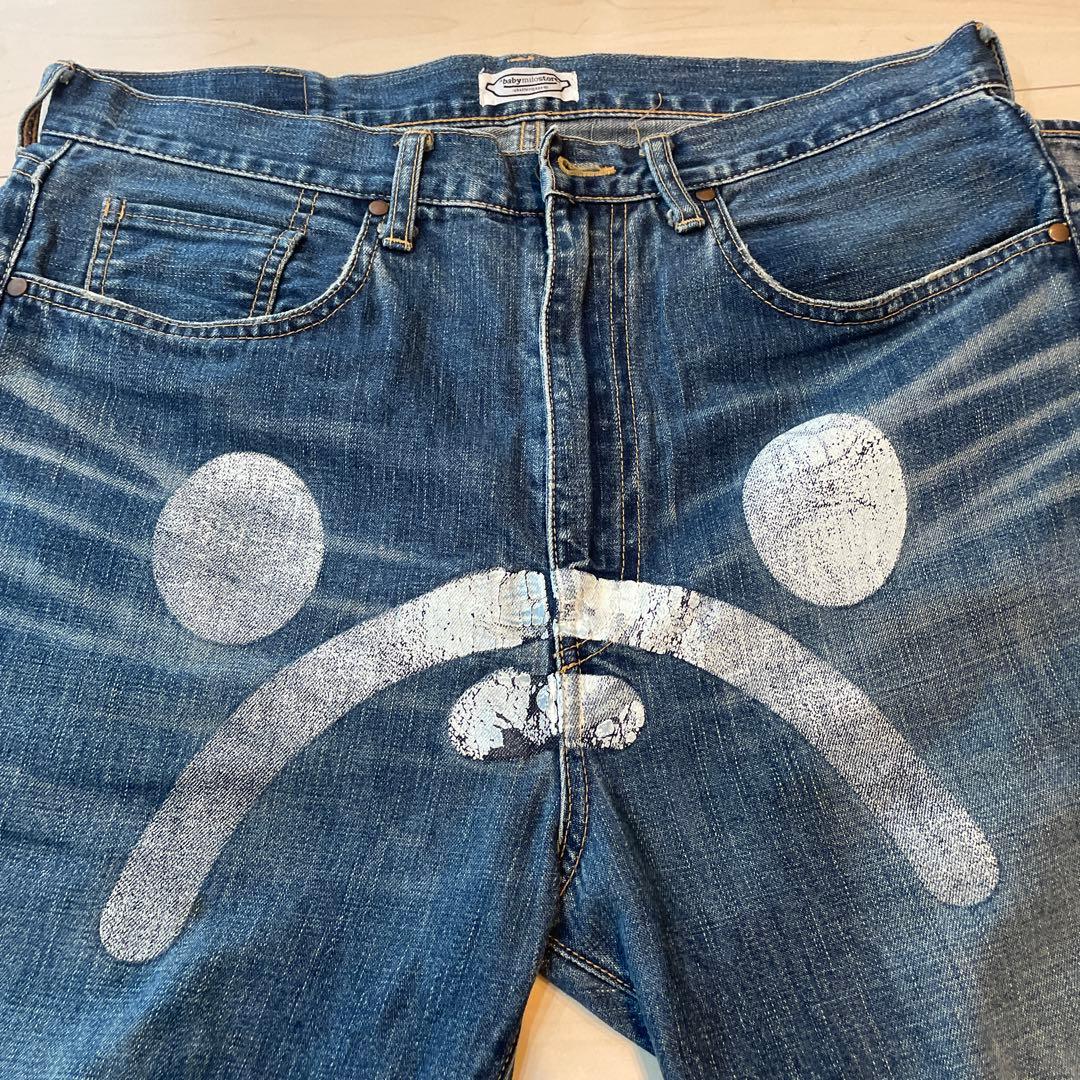 APE デザインデニムパンツ 顔プリント