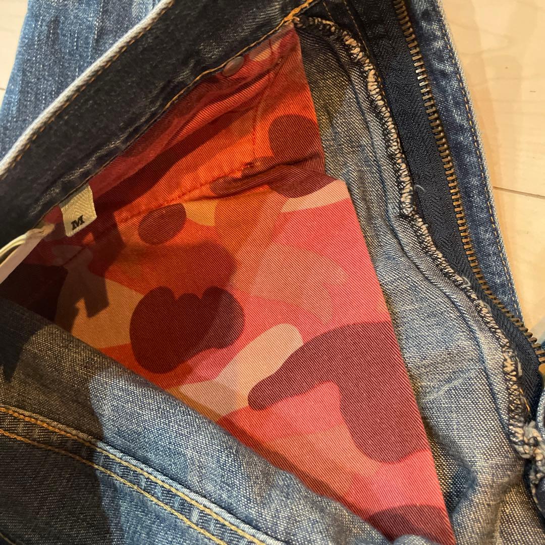 APE デザインデニムパンツ 顔プリント