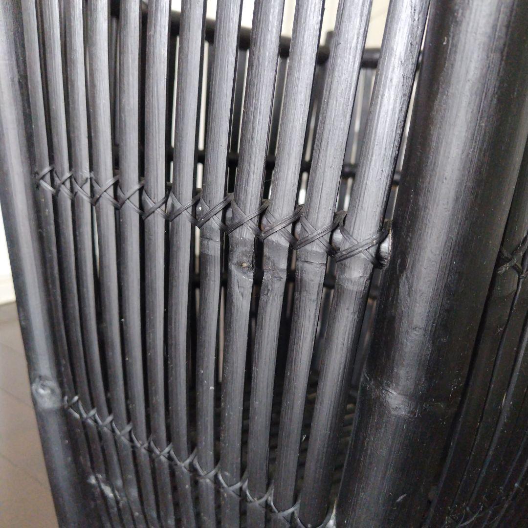 ヴィンテージ 特大バンブー 鉢カバー 六角形 ブラック