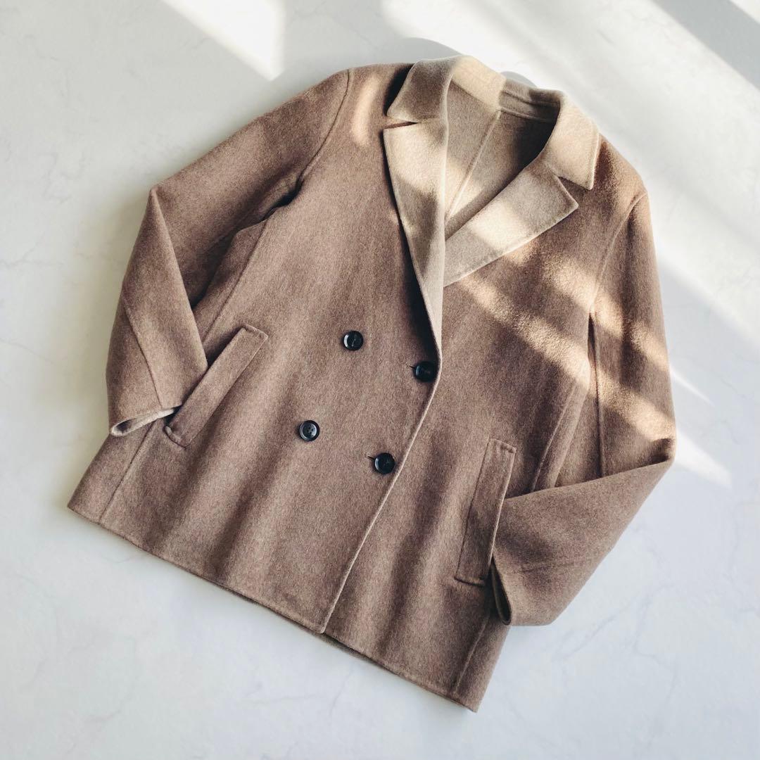 自由区 AGNONA カシミヤ100% ショート リバーコート 定価16.5万円