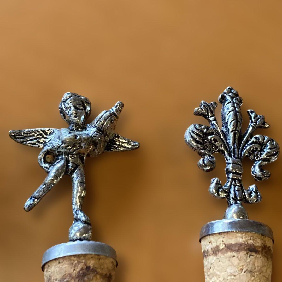 【希少★海外購入】装飾ワイン栓 5点セット 金属細工 ボトルストッパー