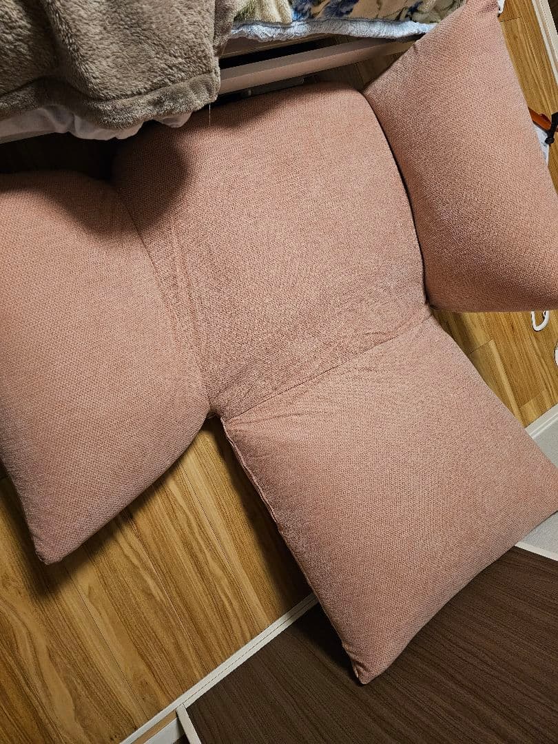 無印良品　MUJI リクライニング機能付きピンク1人掛けソファ