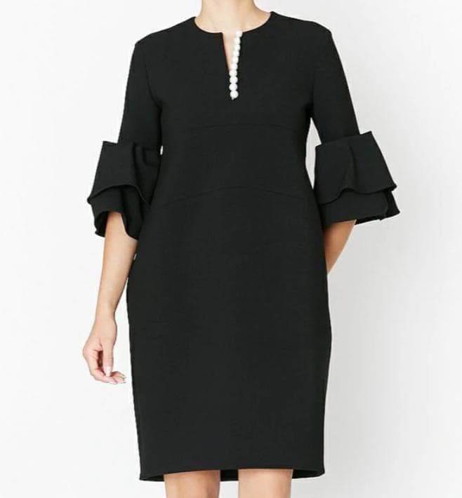 最安値 現行モデルYOKOCHANヨーコチャン ティアード パールワンピ36濃紺